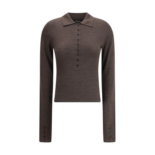 Jacquemus Brown Merino Wool Polo Shirt