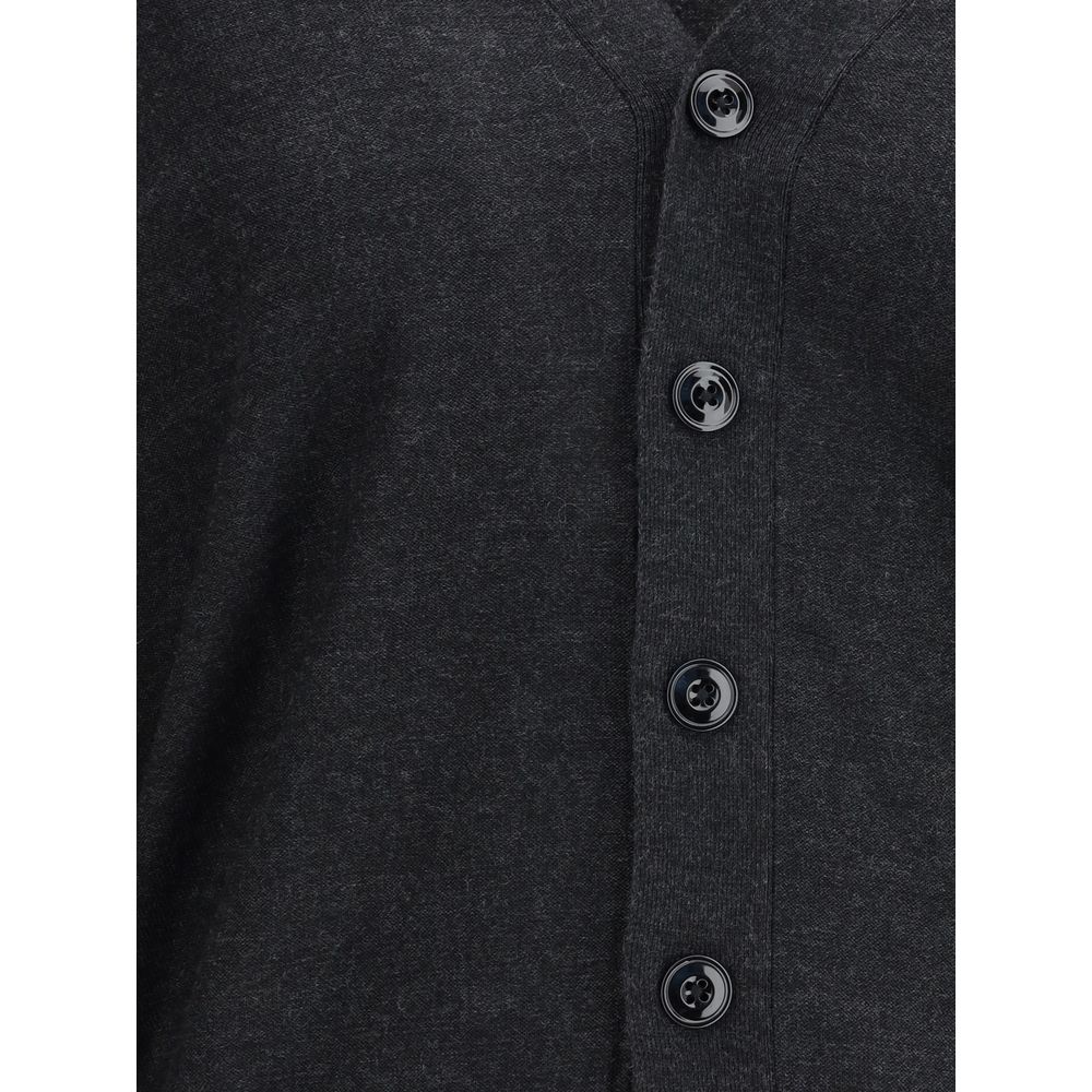 Lemaire Gray Merino Wool Cardigan