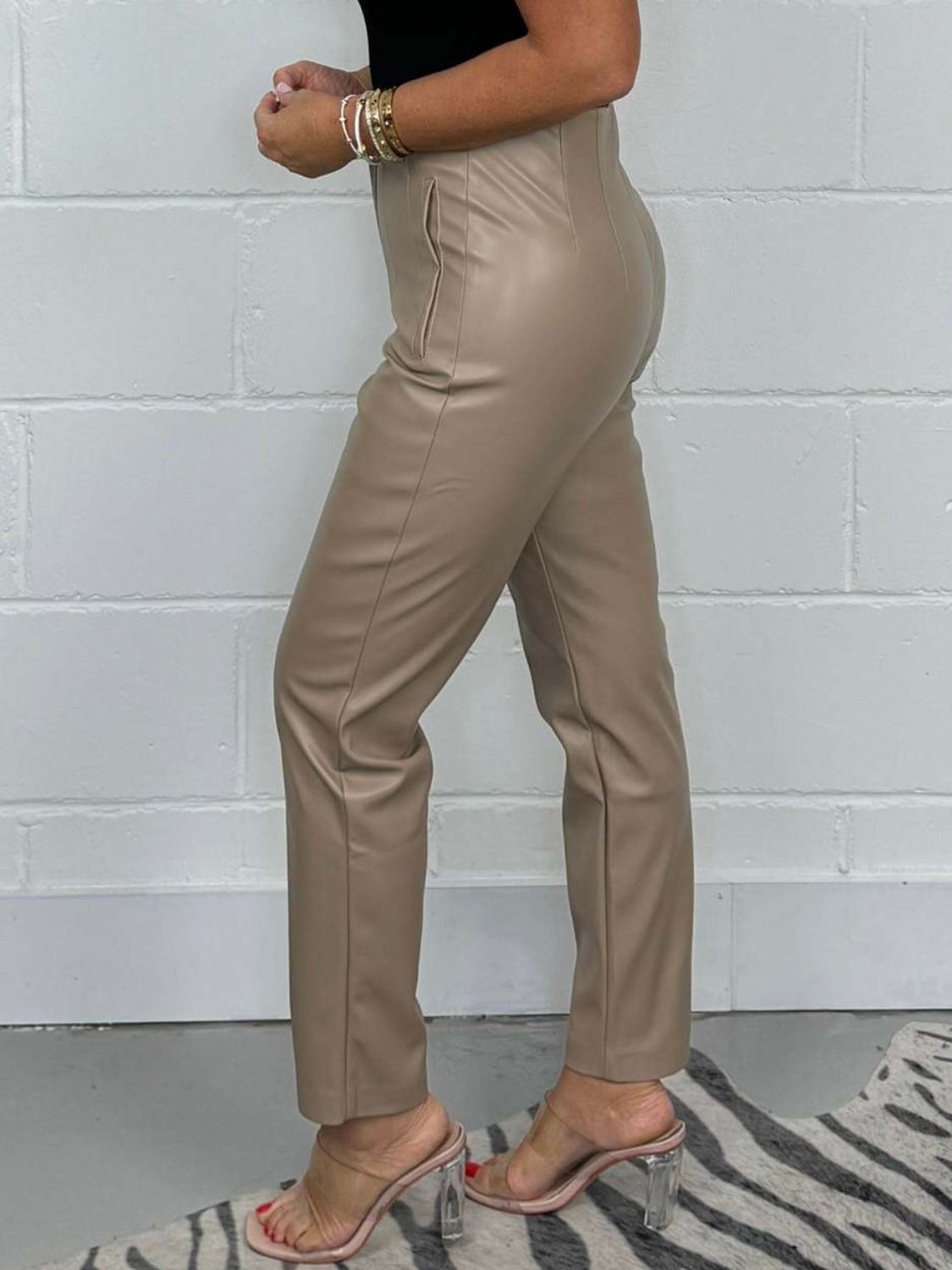 She Wears Glory™ “Steadfast Grace” High Waist Straight Pants - She Wears Glory Beverly Hills