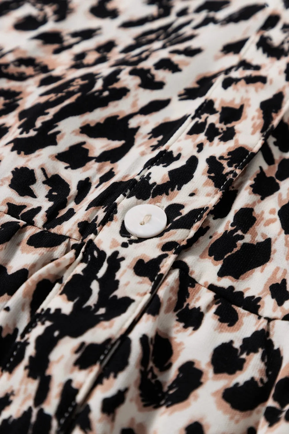 She Wears Glory “Jael” Leopard Notched Long Sleeve Maxi Dress - She Wears Glory Beverly Hills
