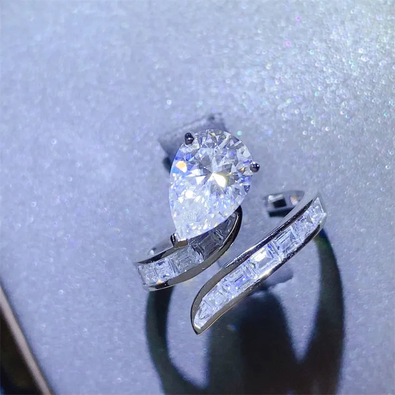 She Wears Glory™ Divine Radiance Moissanite Bypass Ring - She Wears Glory Beverly Hills