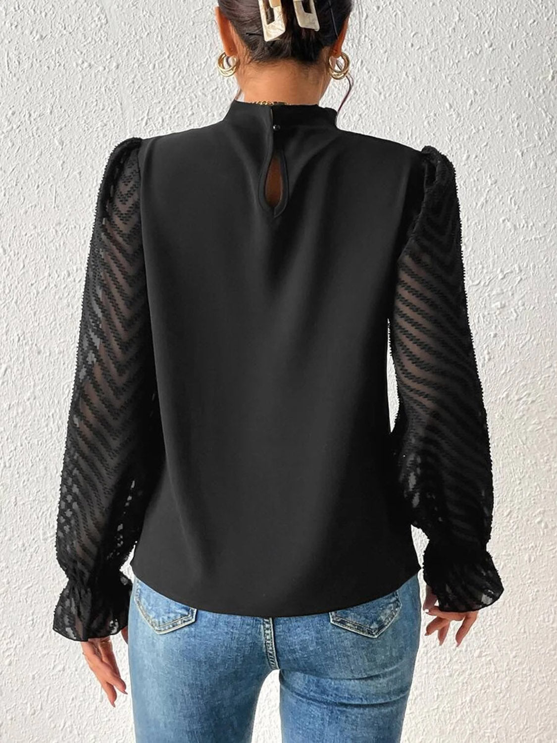 She Wears Glory™ — Crowned in Grace Flounce Sleeve Blouse - She Wears Glory Beverly Hills