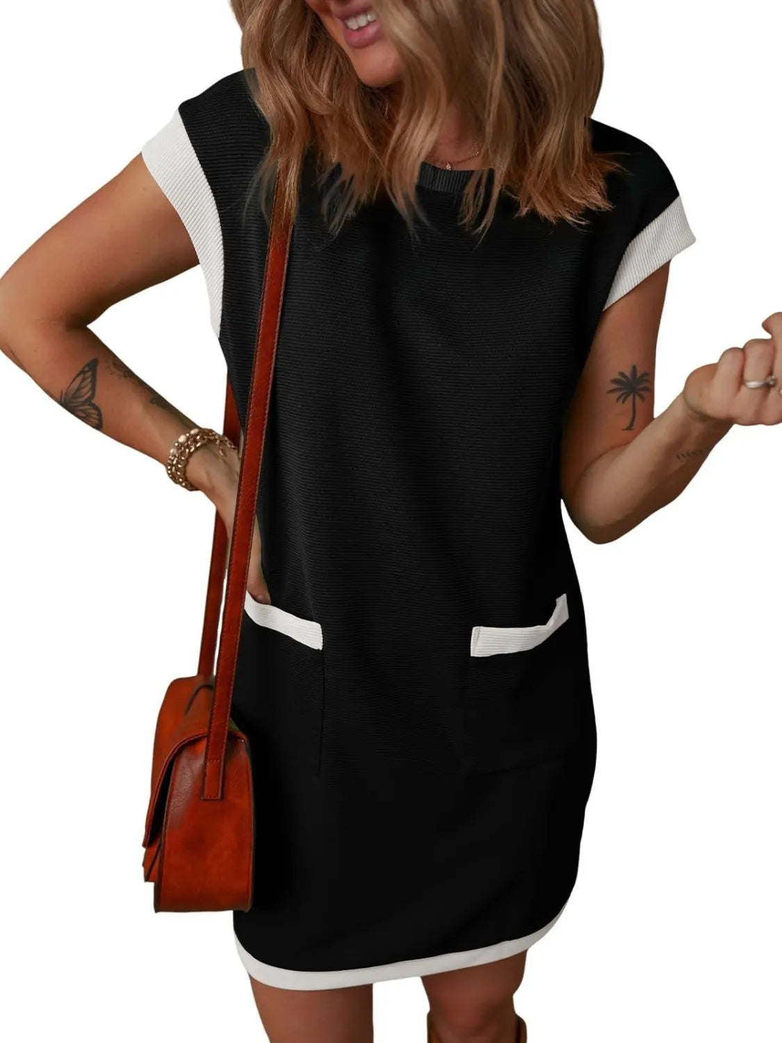 She Wears Glory™ Cap Sleeve Pocket Dress – Simple in Form, Royal in Purpose - She Wears Glory Beverly Hills