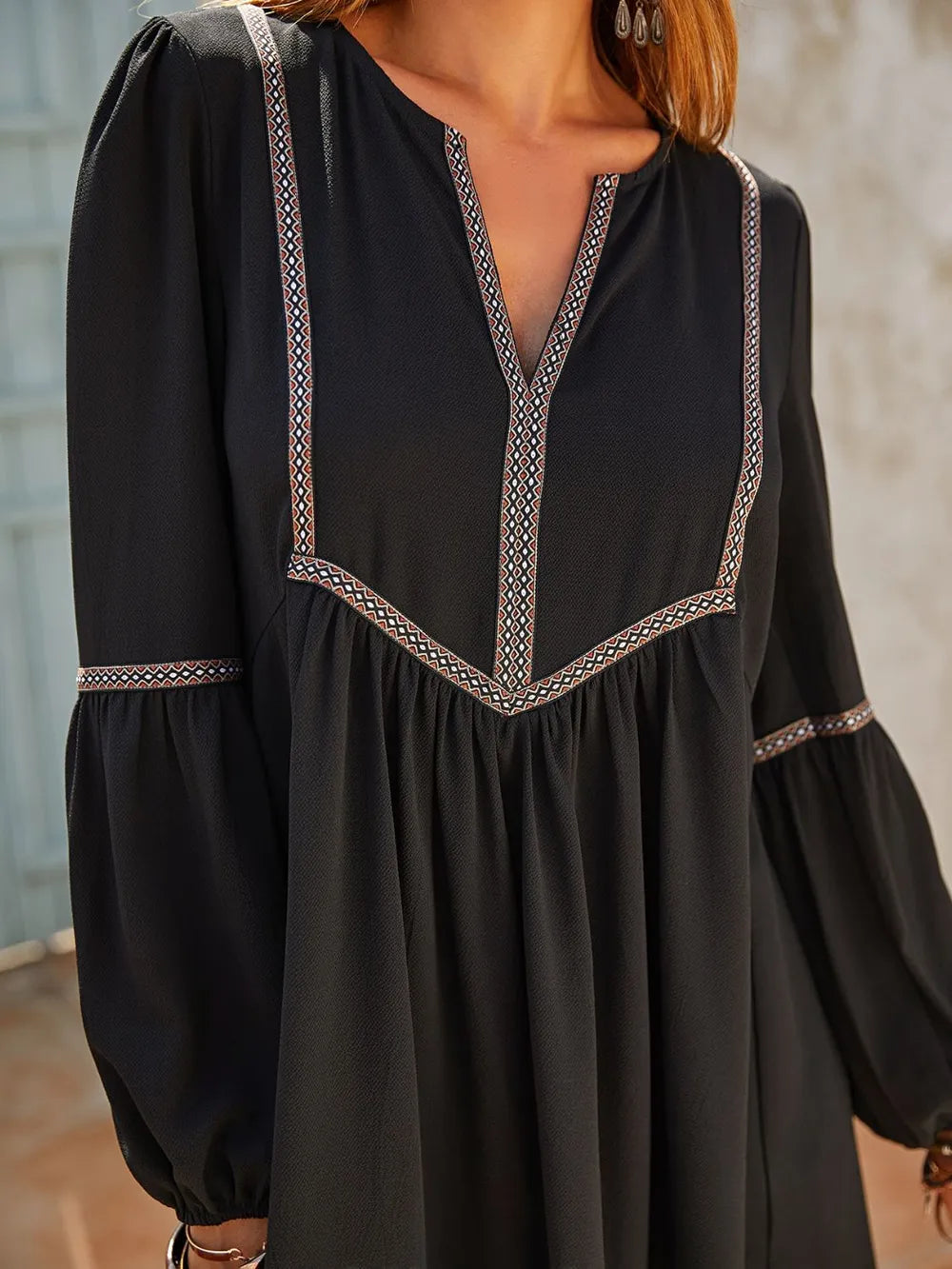 She Wears Glory “Tamar Healed” Ruched Long Sleeve Mini Dress - She Wears Glory Beverly Hills