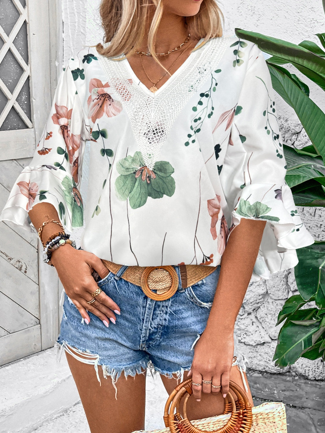 She Wears Glory — Honeyed Grace Ruffle Blouse - She Wears Glory Beverly Hills