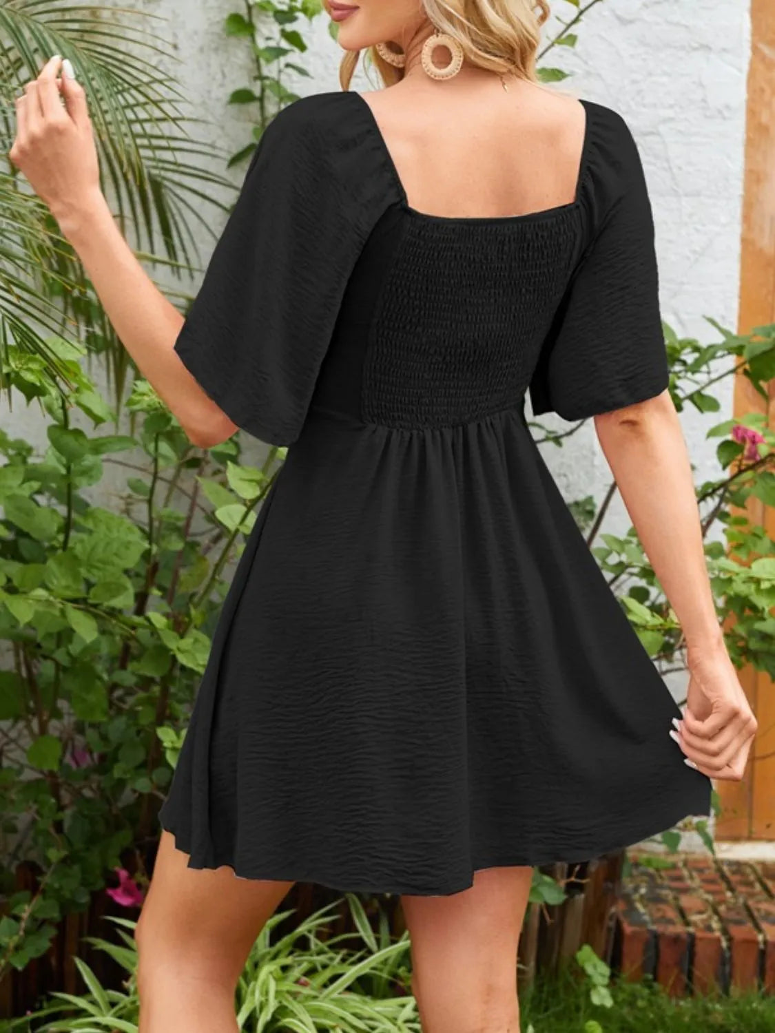 She Wears Glory™ Knotted Flutter Sleeve Dress – Soft to the Touch, Firm in the Faith - She Wears Glory Beverly Hills