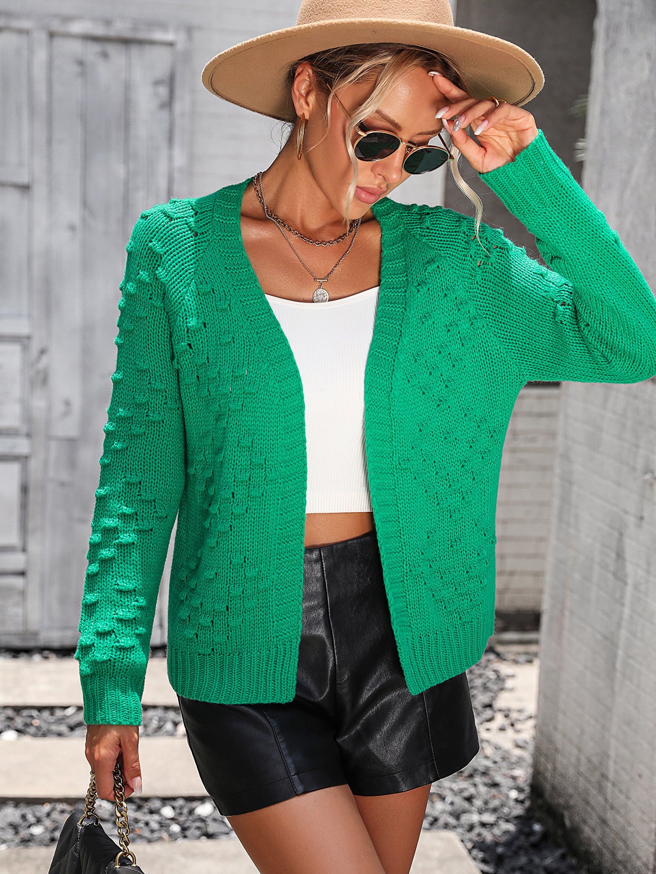 She Wears Glory “Martha” Open Front Ribbed Cardigan - She Wears Glory Beverly Hills