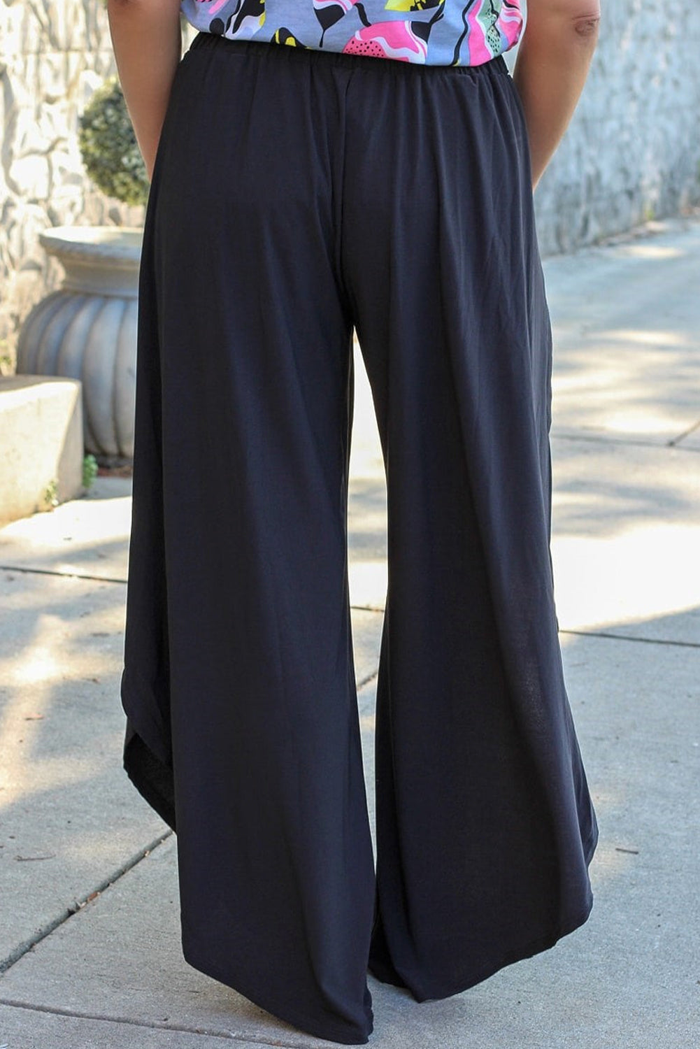 She Wears Glory™ “Gracebound” Tie Front Wide Leg Pants - She Wears Glory Beverly Hills