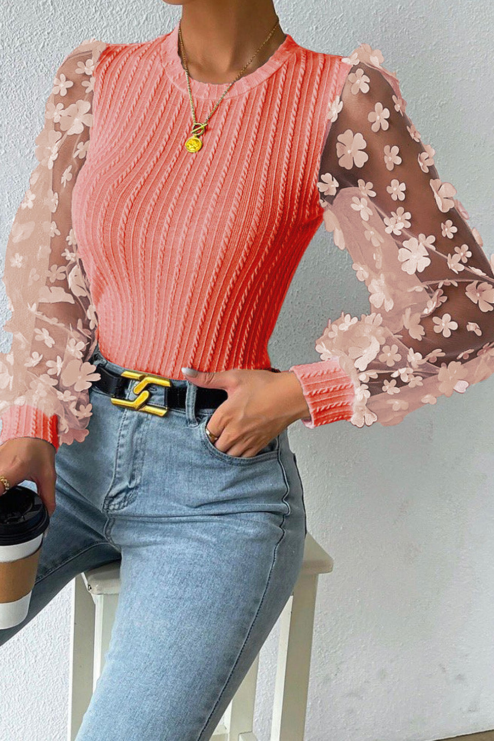 She Wears Glory™ — Woven in Worth Appliqué Blouse - She Wears Glory Beverly Hills