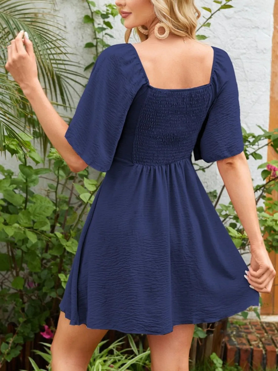 She Wears Glory™ Knotted Flutter Sleeve Dress – Soft to the Touch, Firm in the Faith - She Wears Glory Beverly Hills