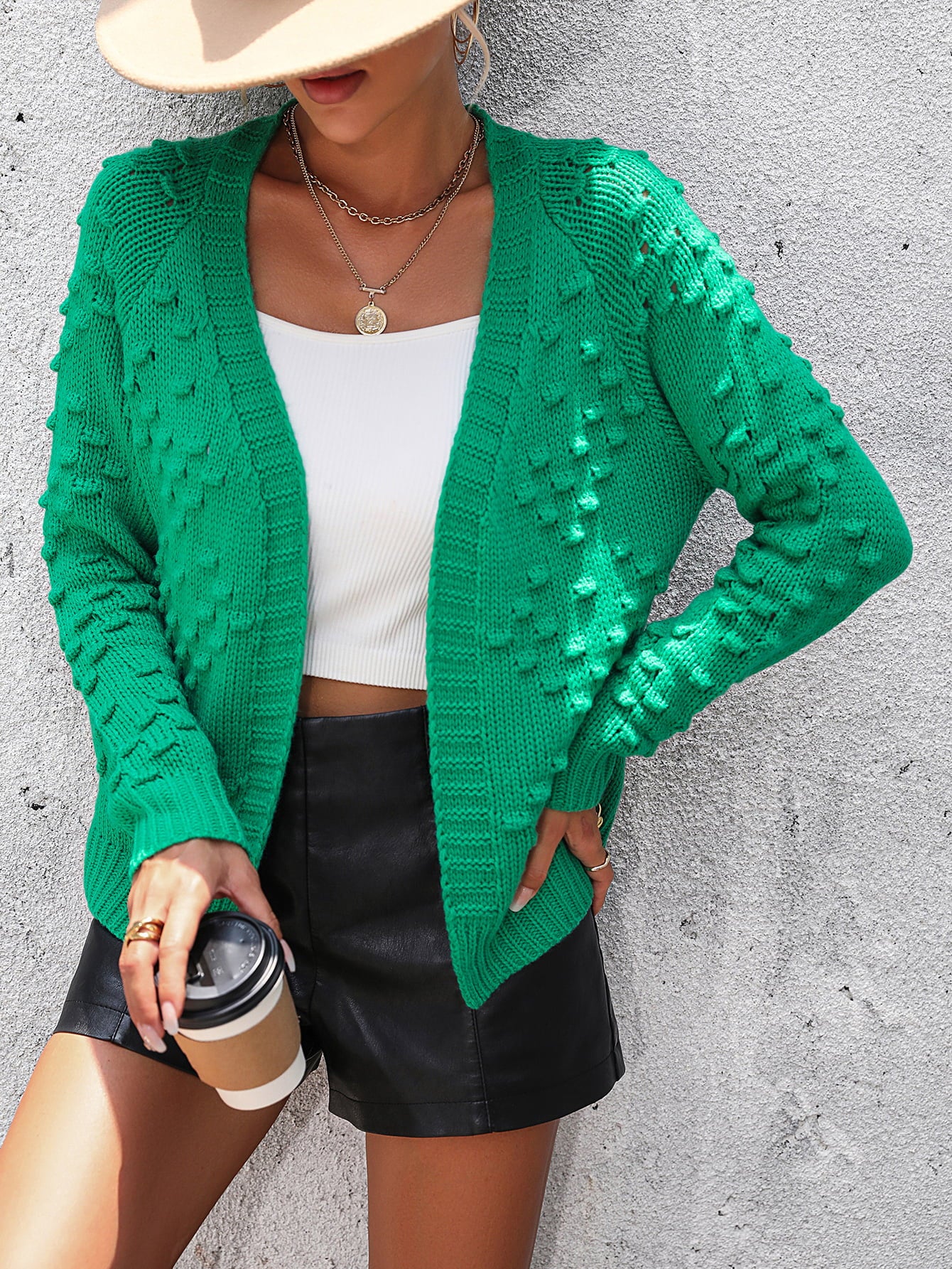 She Wears Glory “Martha” Open Front Ribbed Cardigan - She Wears Glory Beverly Hills