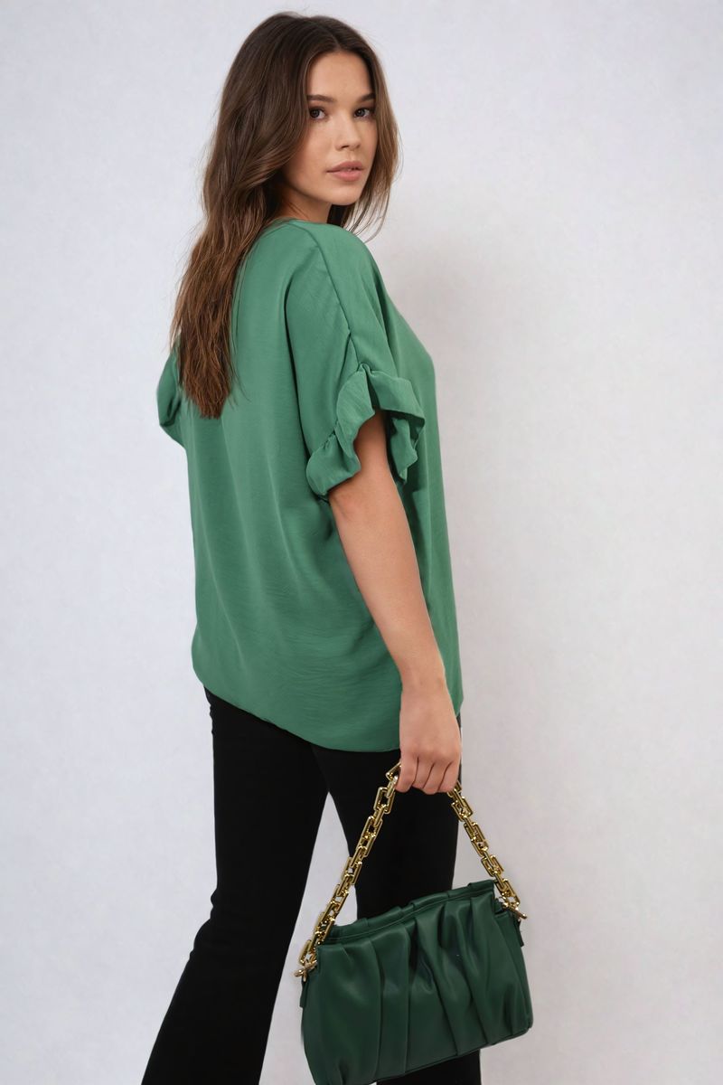 She Wears Glory™ Frill Sleeve Top