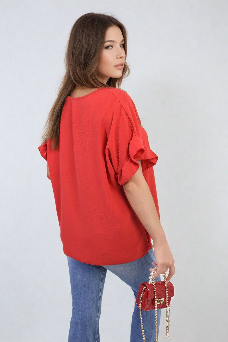 She Wears Glory™ Frill Sleeve Top