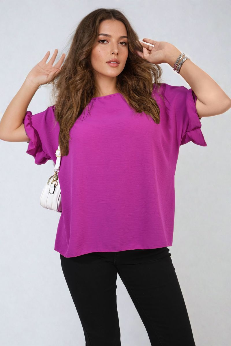 She Wears Glory™ Frill Sleeve Top