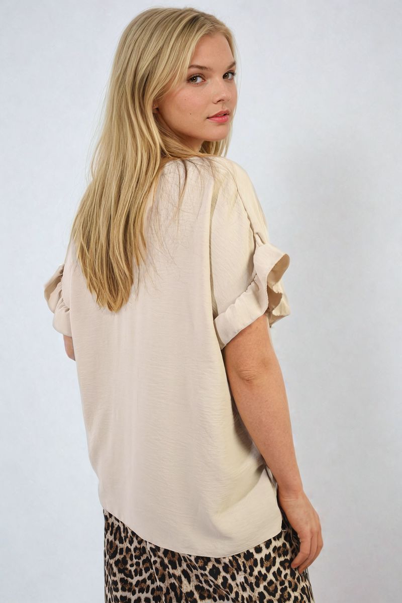 She Wears Glory™ Frill Sleeve Top