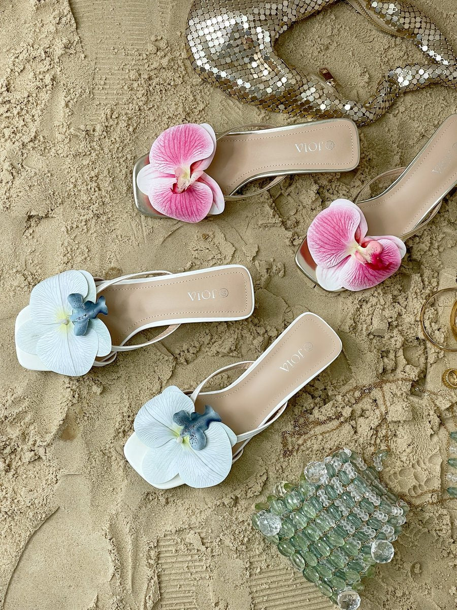Floral Strap High Heels - She Wears Glory Beverly Hills