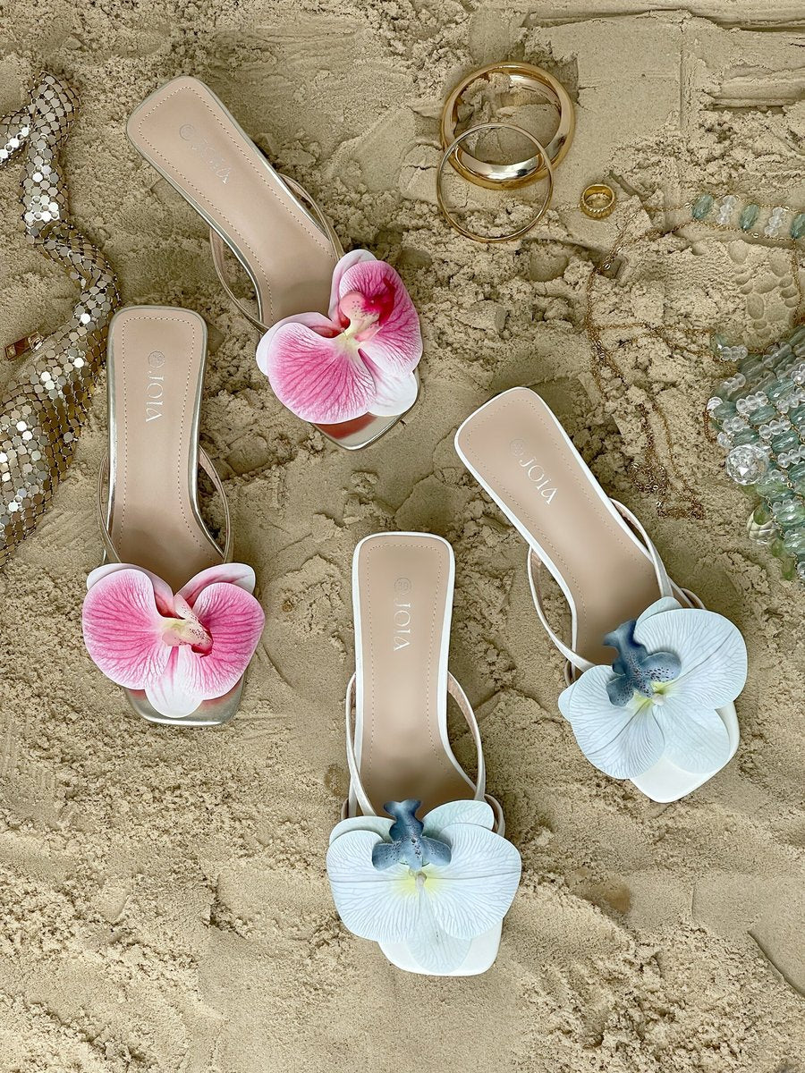 Floral Strap High Heels - She Wears Glory Beverly Hills