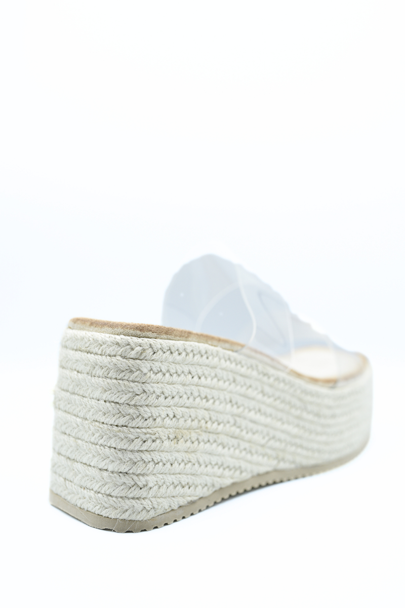 Transparent Double Strap Platform Wedge Heels - She Wears Glory Beverly Hills