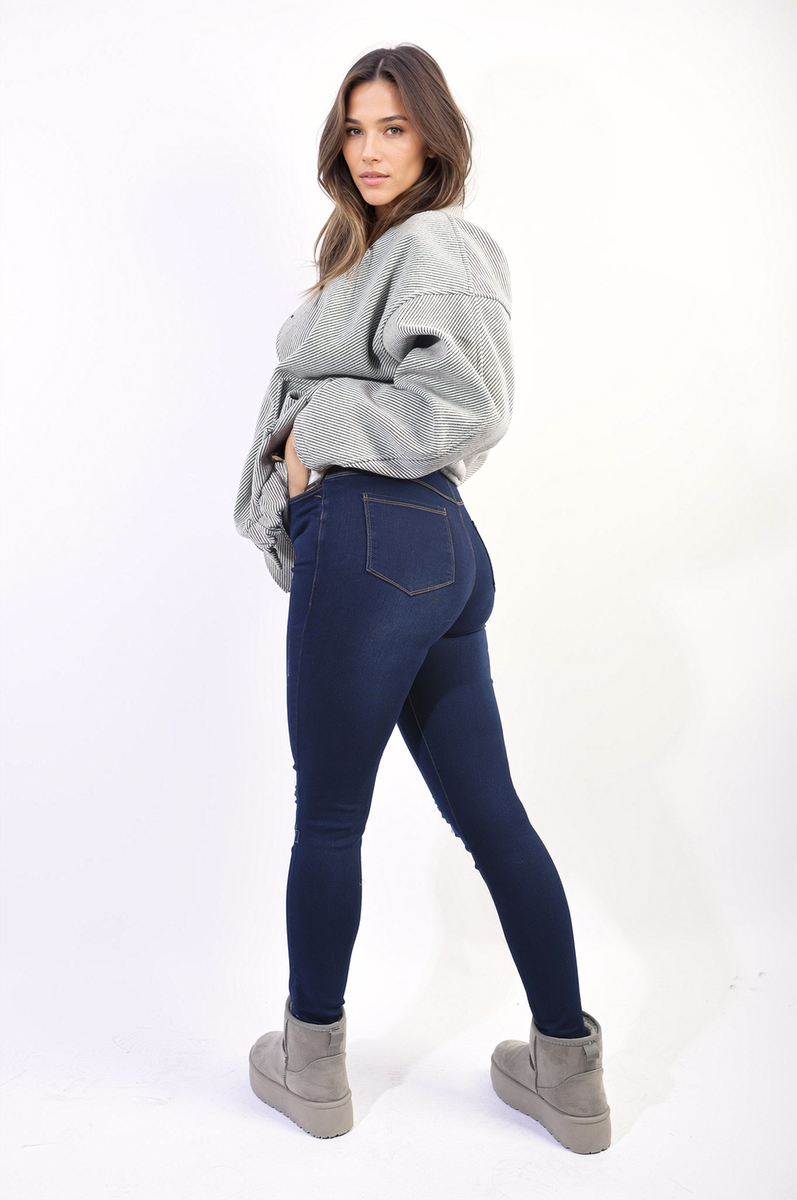 She Wears Glory™ High Waisted Ripped Skinny Jeggings