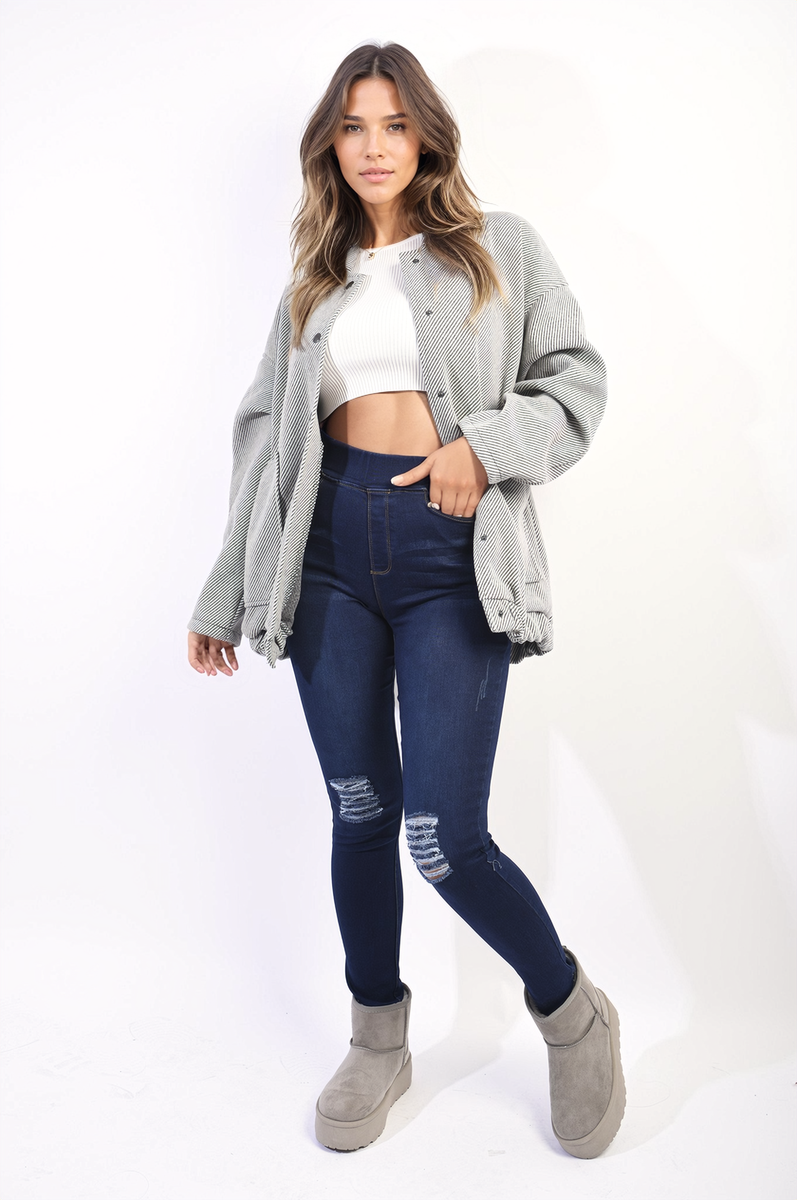 She Wears Glory™ High Waisted Ripped Skinny Jeggings