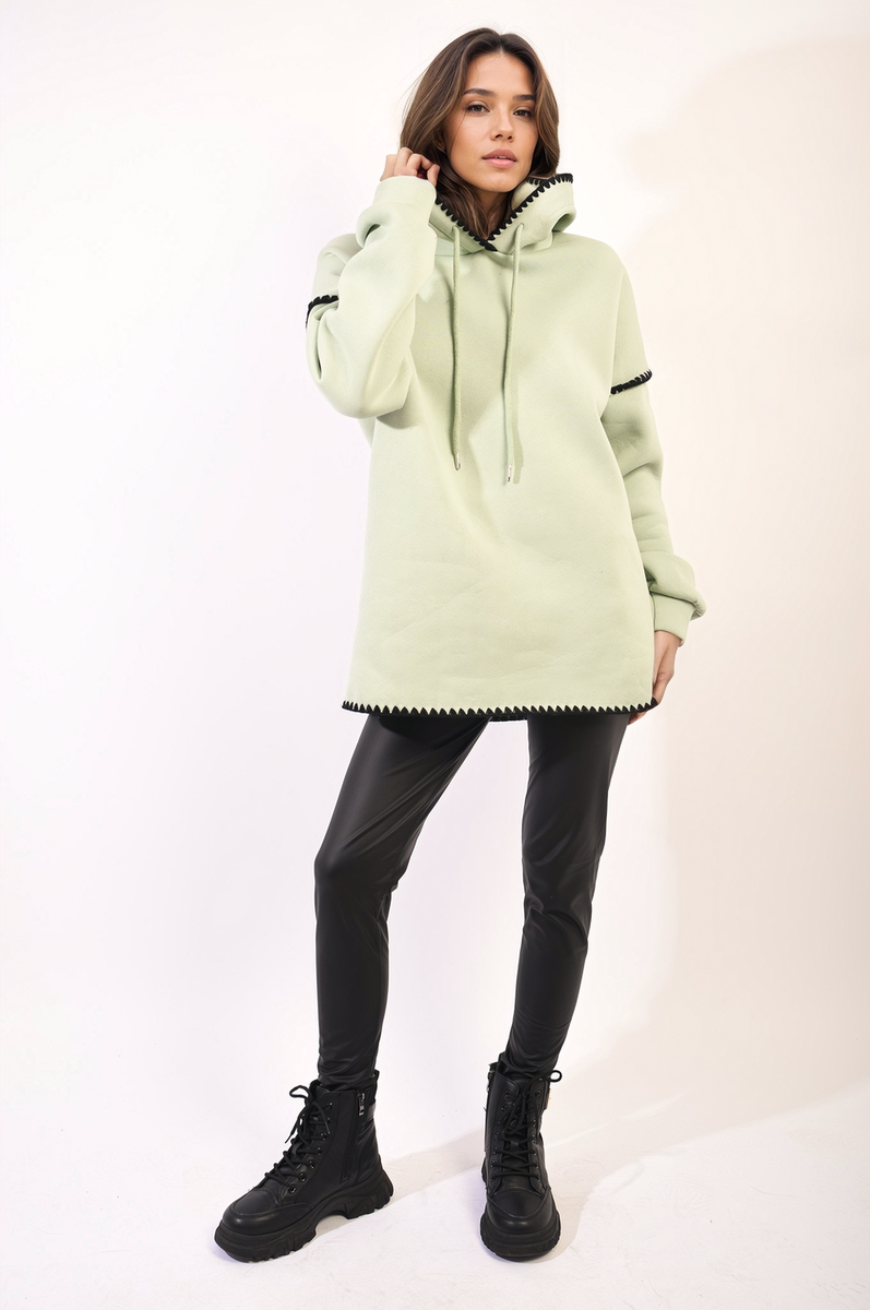 She Wears Glory™ Blanket Stich Knitted Hoodie