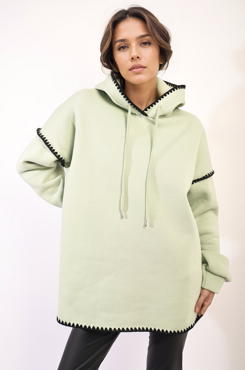 She Wears Glory™ Blanket Stich Knitted Hoodie