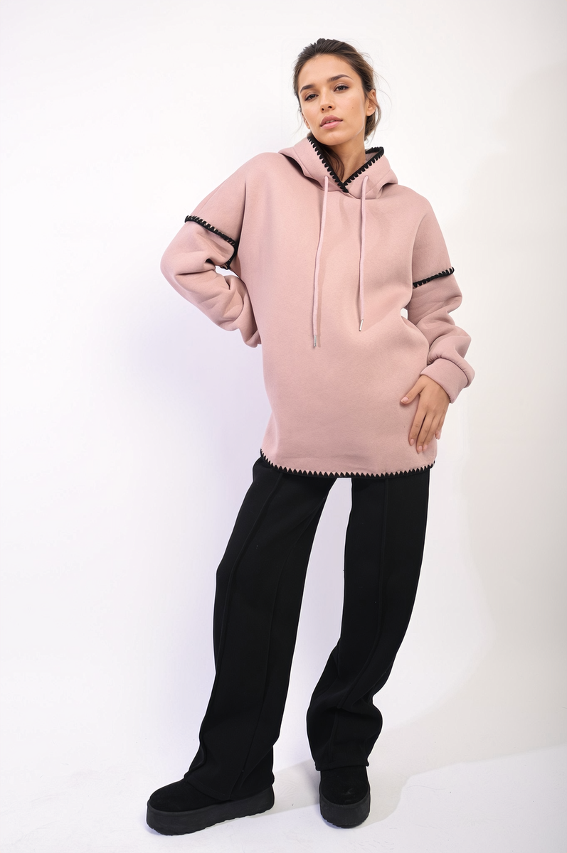 She Wears Glory™ Blanket Stich Knitted Hoodie