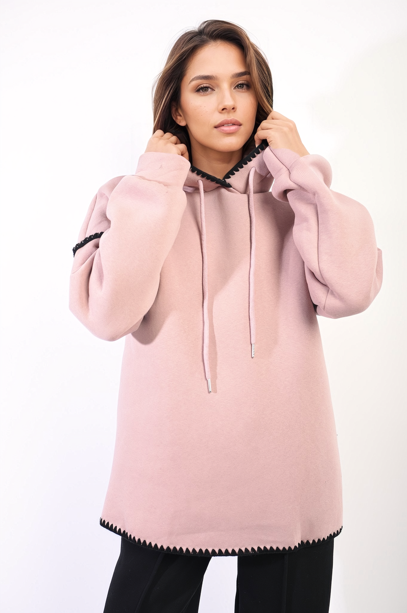 She Wears Glory™ Blanket Stich Knitted Hoodie