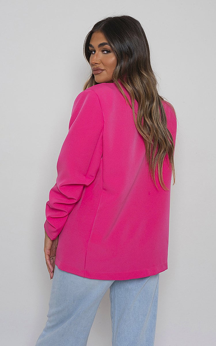 She Wears Glory™ Ruched Sleeve Casual Blazer with Side Pockets
