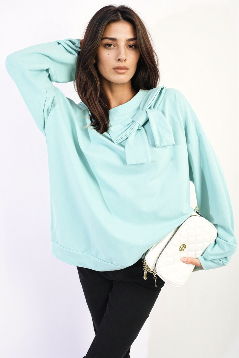 She Wears Glory™ Long Sleeve Bow Detail Jumper