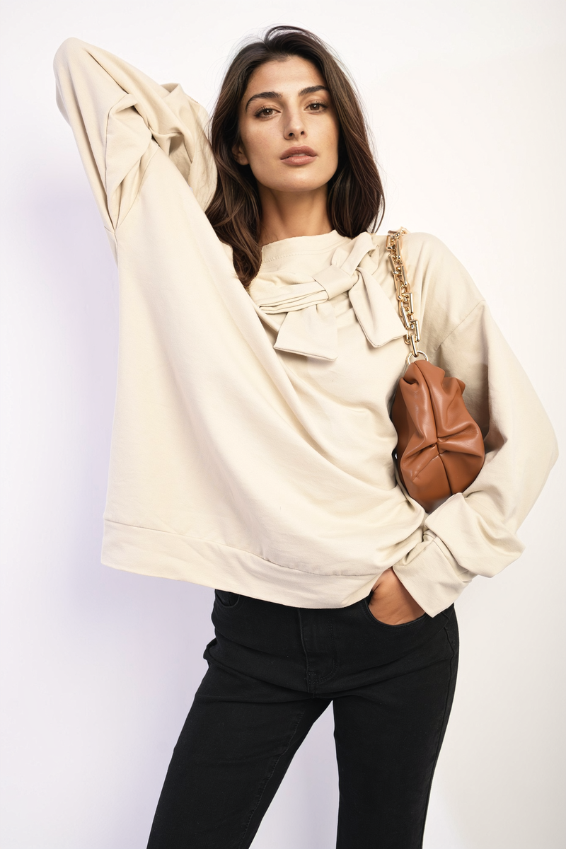 She Wears Glory™ Long Sleeve Bow Detail Jumper