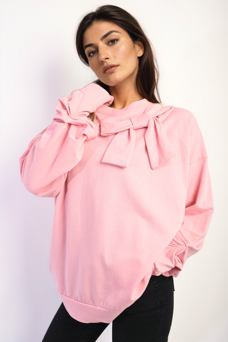 She Wears Glory™ Long Sleeve Bow Detail Jumper