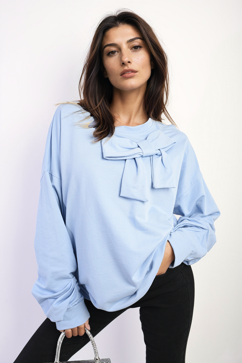 She Wears Glory™ Long Sleeve Bow Detail Jumper
