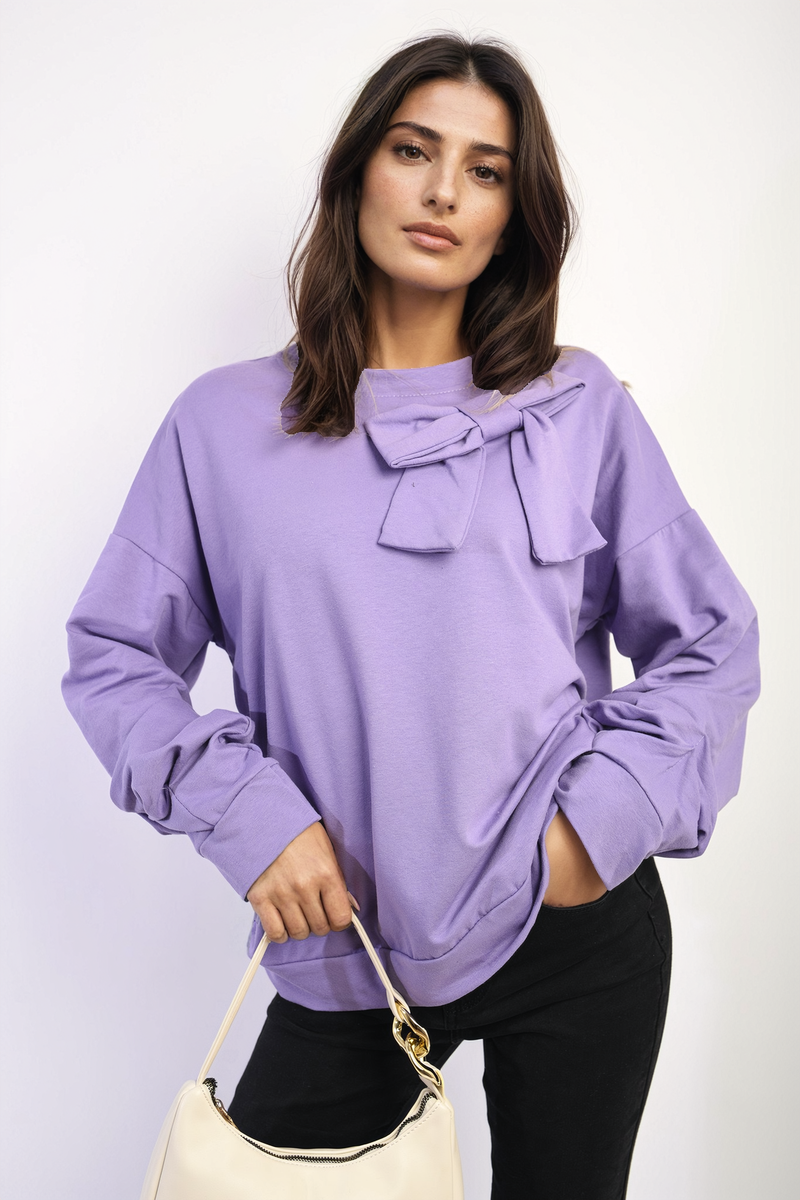 She Wears Glory™ Long Sleeve Bow Detail Jumper