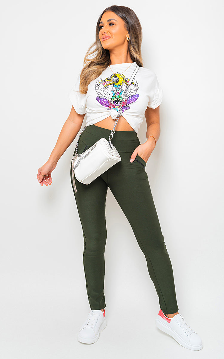 She Wears Glory™ High Waist Double Band Pocket Leggings