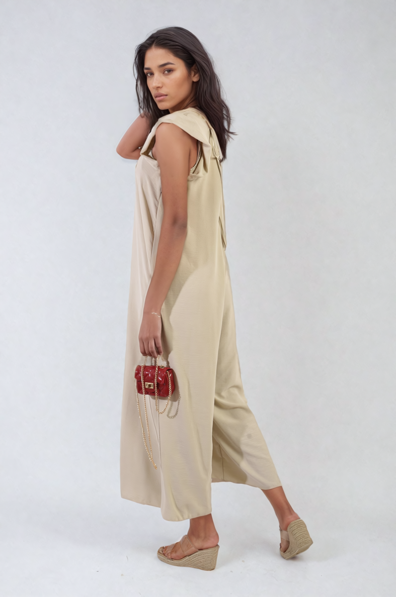 She Wears Glory™ Ruffle Sleeve V-Neck Loose Waist Wide Leg Jumpsuit
