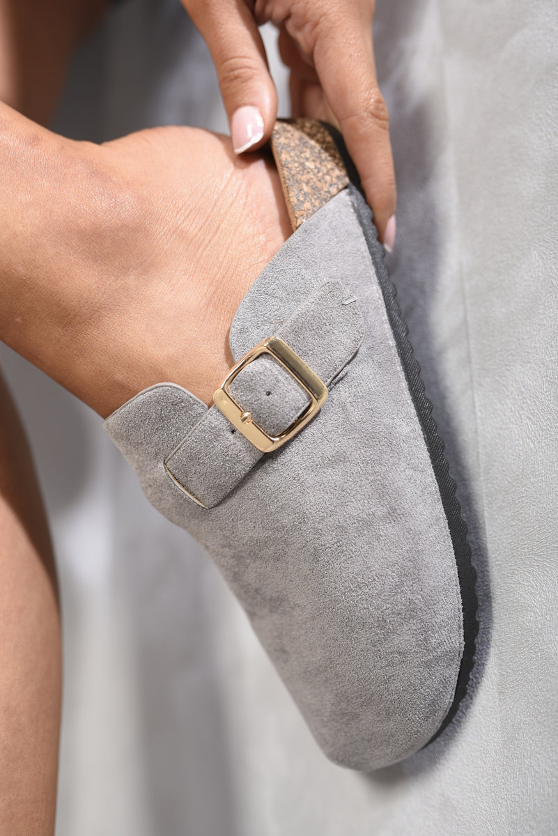 She Wears Glory™ Suede with Buckle Details Slip On Sandals