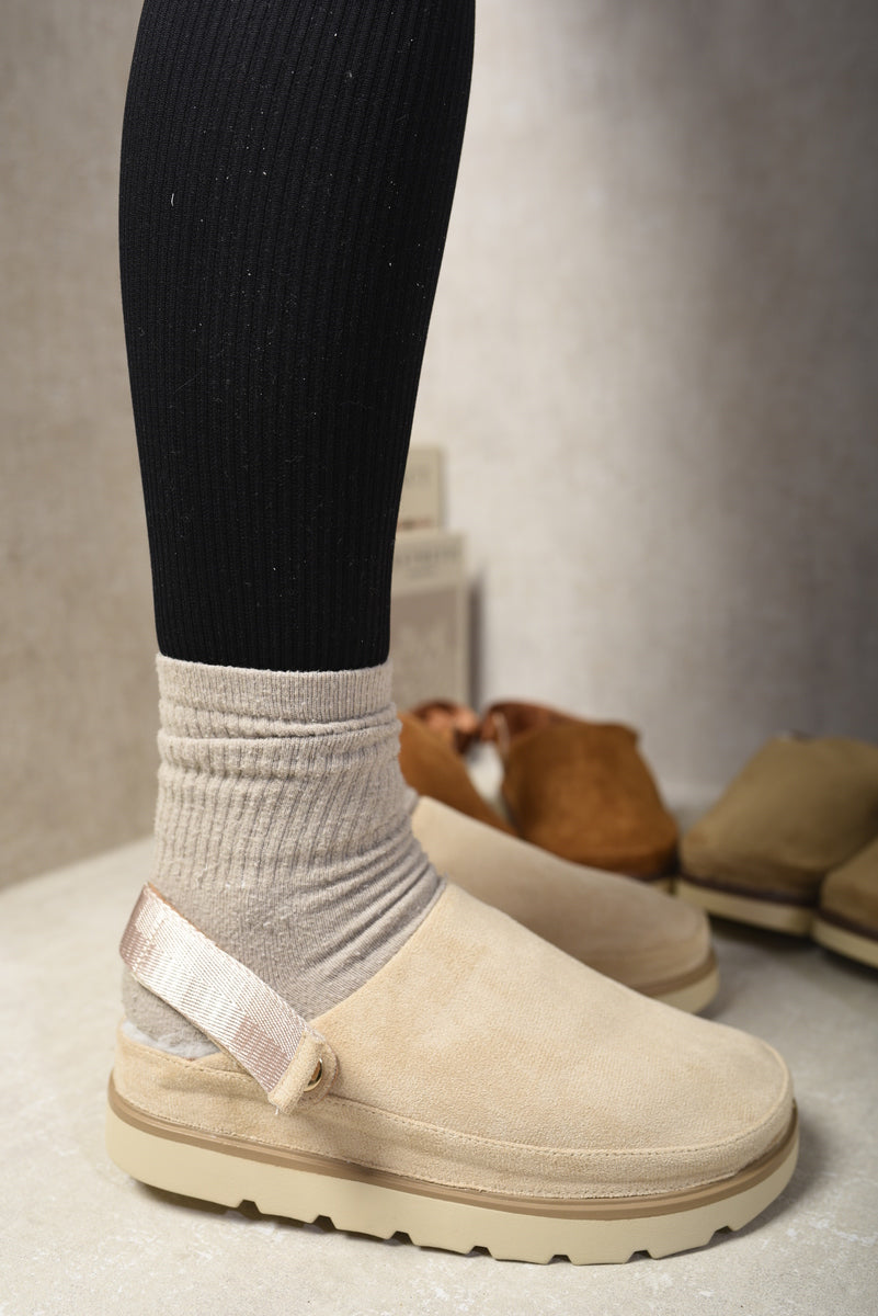She Wears Glory™ Faux Fur Slingback Closed Toe Clogs
