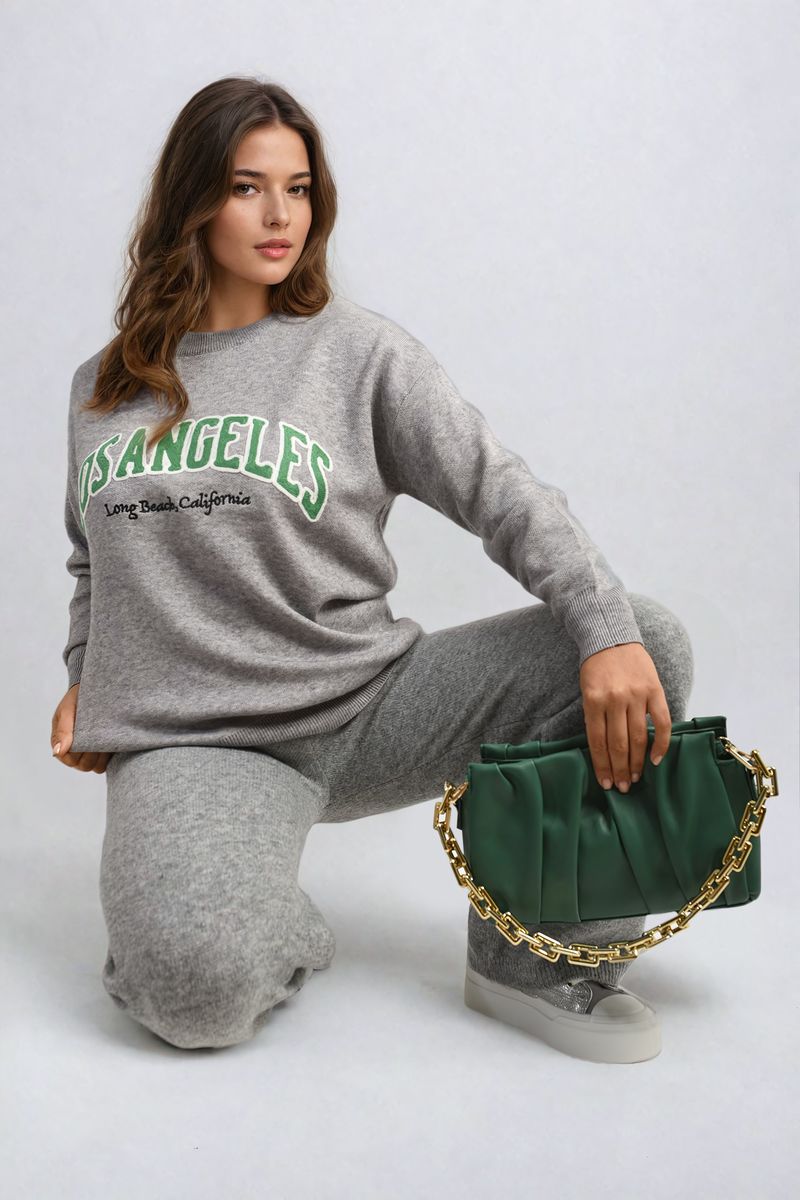 She Wears Glory™ Los Angeles Graphic Long Sleeve Knitted Jumper