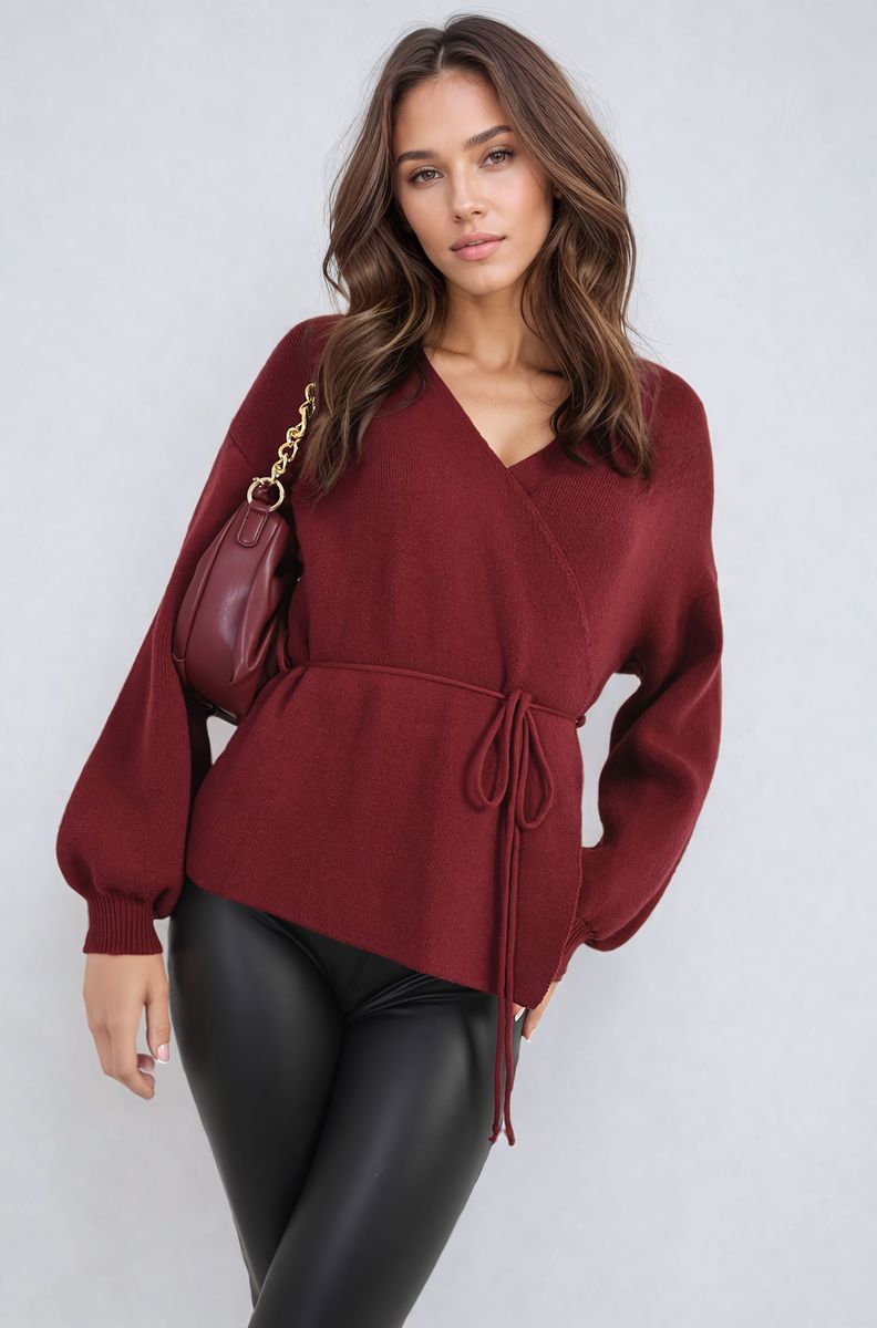 Wrap Tie Belt Knitted Cardigan - She Wears Glory Beverly Hills