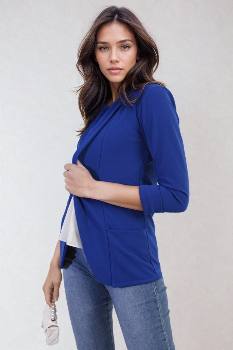 She Wears Glory™ Open Front Cardigan with Front Pockets