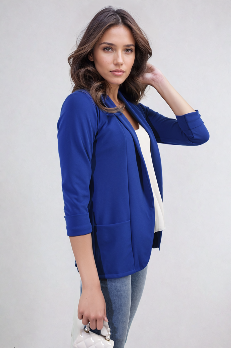She Wears Glory™ Open Front Cardigan with Front Pockets