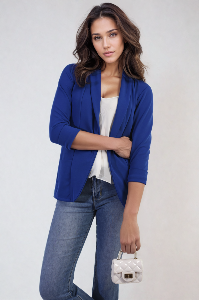 She Wears Glory™ Open Front Cardigan with Front Pockets