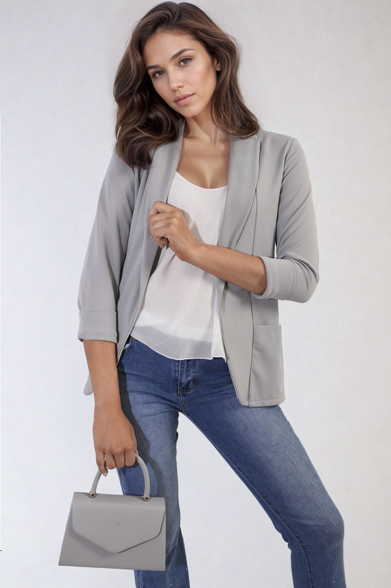 She Wears Glory™ Open Front Cardigan with Front Pockets