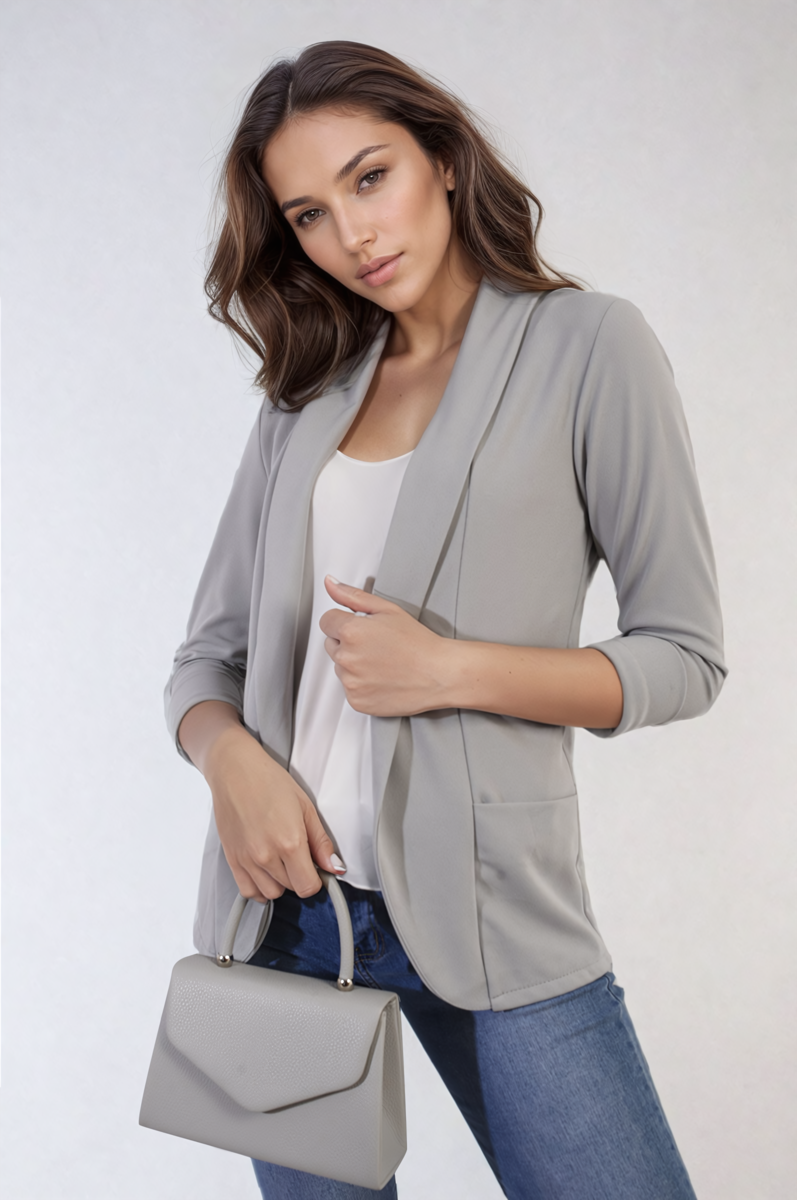 She Wears Glory™ Open Front Cardigan with Front Pockets