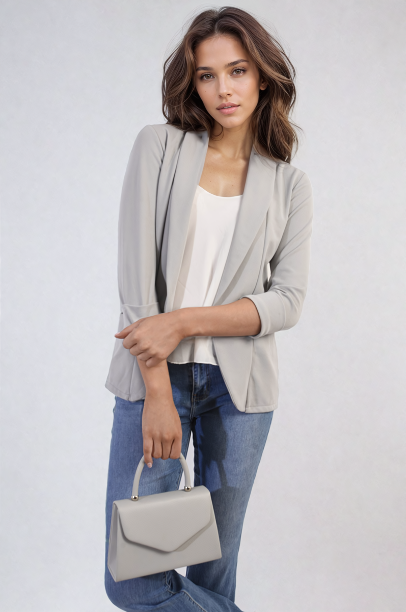 She Wears Glory™ Open Front Cardigan with Front Pockets