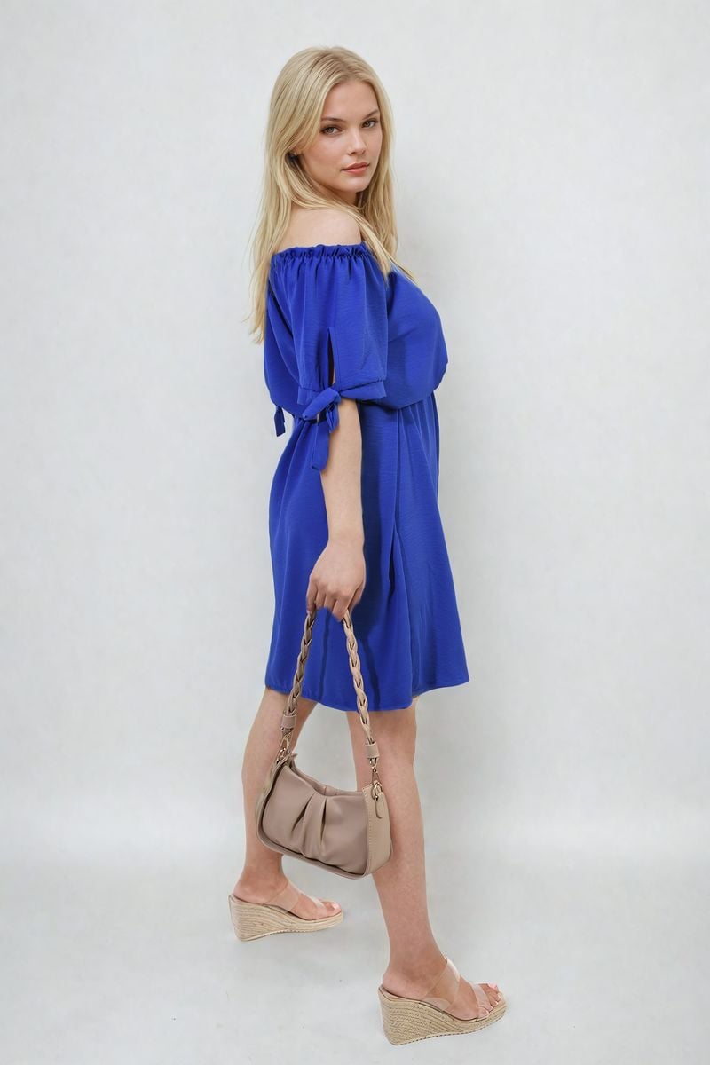 Knot Cuff Off Shoulder Mini Dress - She Wears Glory Beverly Hills