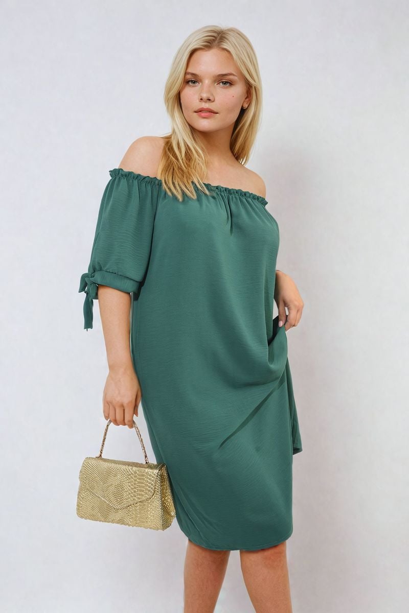 Knot Cuff Off Shoulder Mini Dress - She Wears Glory Beverly Hills