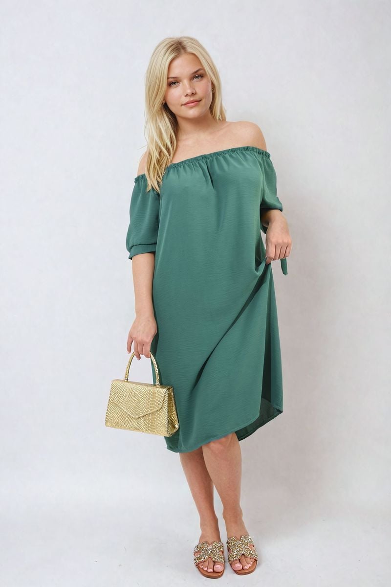 Knot Cuff Off Shoulder Mini Dress - She Wears Glory Beverly Hills