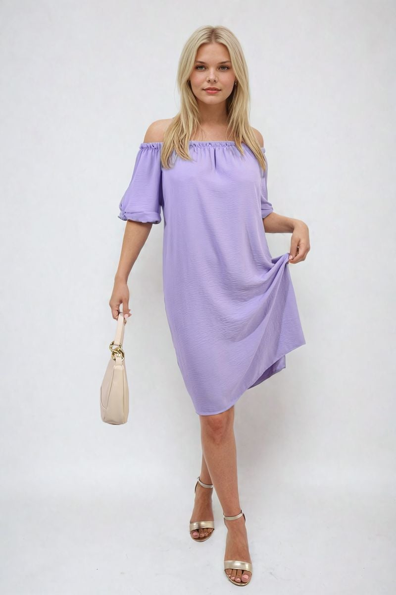 She Wears Glory™ Knot Cuff Off Shoulder Mini Dress